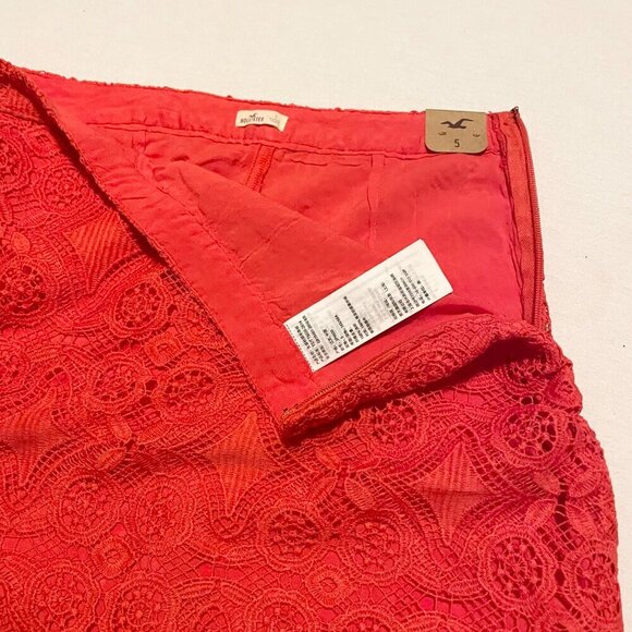 Hollister Red Lace Skirt Womens Size 5 - Picture 11 of 16